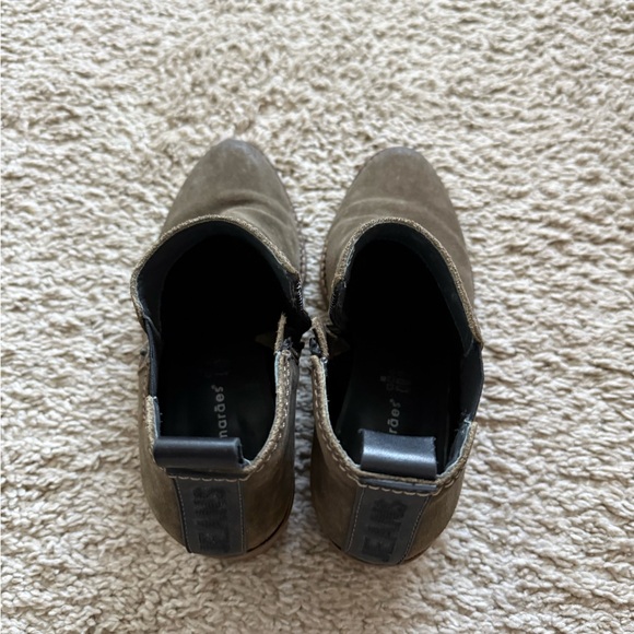 Olive Suede Ankle Boots Women - Picture 12 of 16